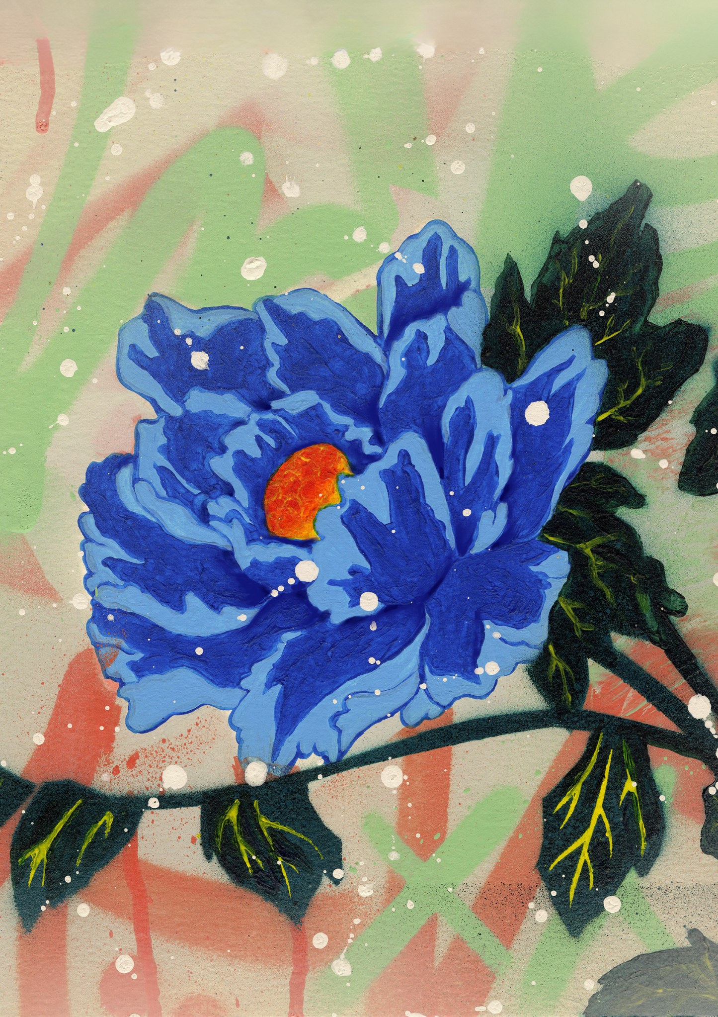 Graffiti Blue flower