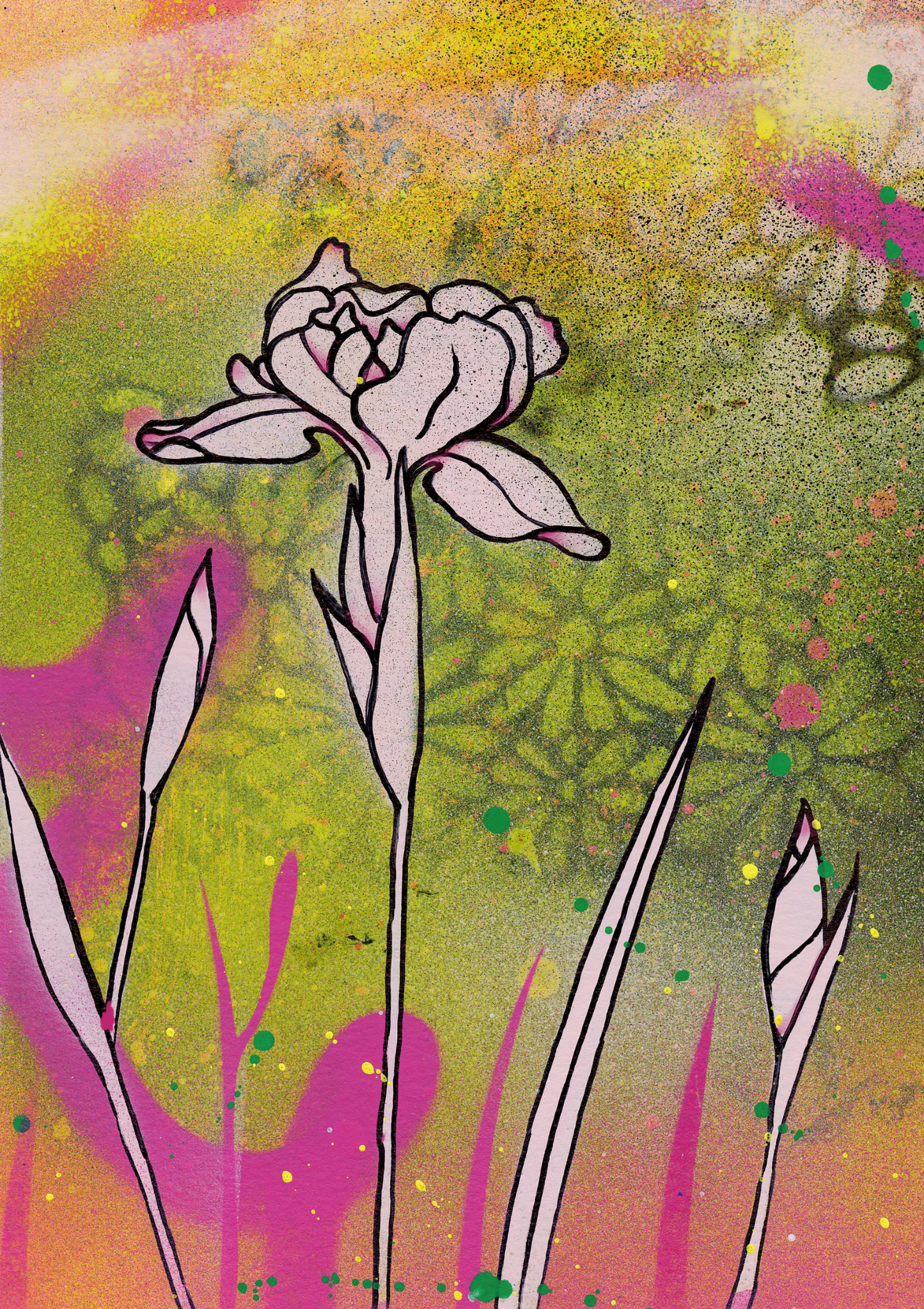 Graffiti Pink flower